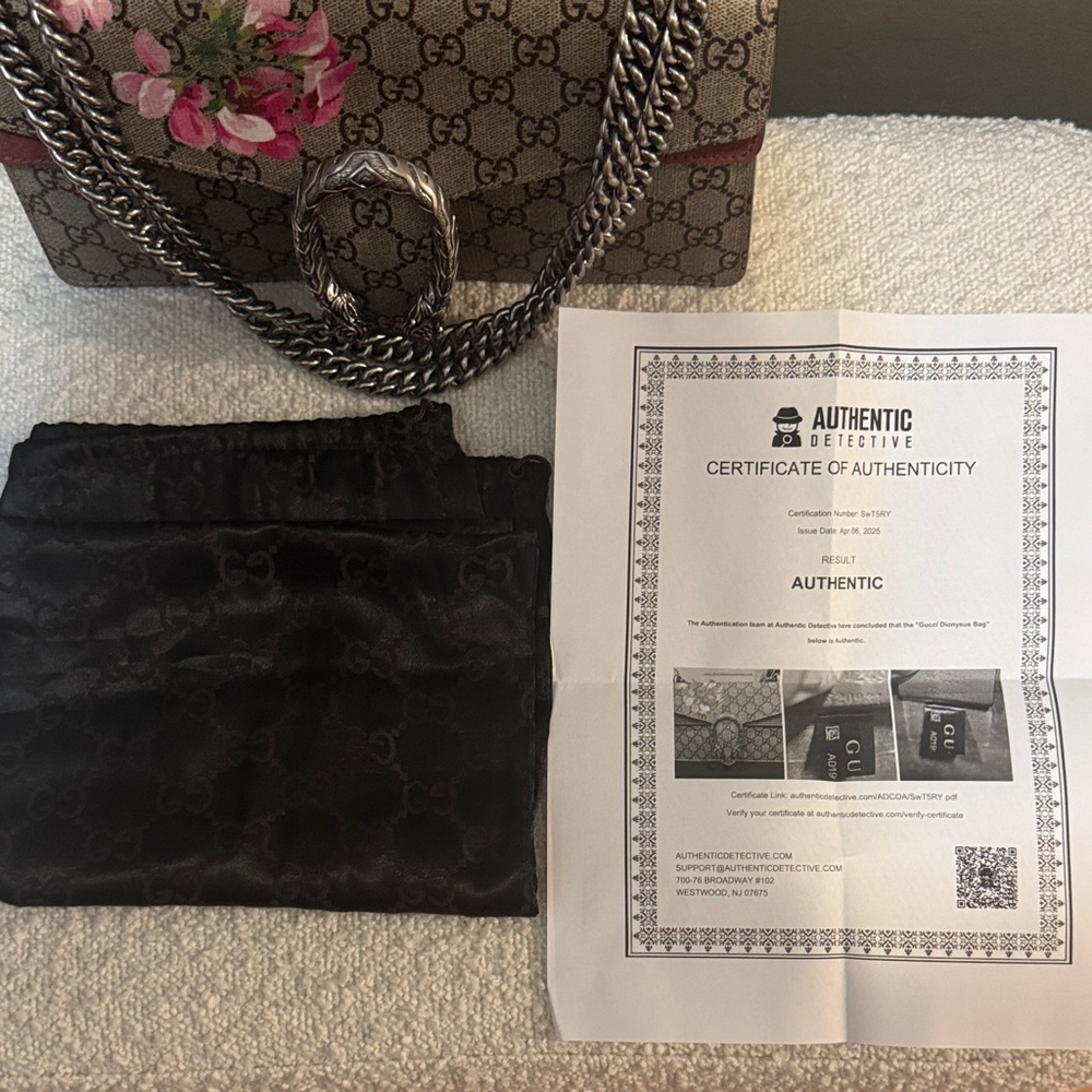 Authentic Gucci Dionysus Blooms Small GG Supreme Shoulder Bag w/ COA & Dust Bag - Picture 15 of 17